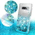 thumbnail image 2 of Compatible for Samsung Galaxy Note 8 Case, with [Temper Glass Screen Protector] SOGA Diamond Glitter Liquid Quicksand Cover Cute Girl Women Phone Case [Clear/Teal], 2 of 6