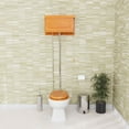 thumbnail image 2 of Antique Light Oak Wood High Tank Pull Chain Toilet Round Porcelain Bowl 70" Renovator's Supply, 2 of 9