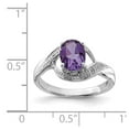 thumbnail image 5 of 925 Sterling Silver Rhodium Amethyst Diamond Ring Size 6, 5 of 5
