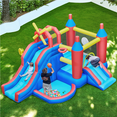 thumbnail image 3 of Yaheetech 7-in-1 Inflatable Bounce House with Climbing Wall, Blue/Red, 3 of 7