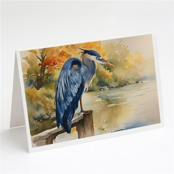 Blue Heron Greeting Cards Pack of 8 7 in x 5 in