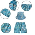 thumbnail image 3 of WOLLED Kids Toddler Pull on Swim Trunk Swimsuit for Boys Girls Summer Hawaiian Beach Shorts Elastic Waist Shorts+matching Hat Set 2-13T, 3 of 10