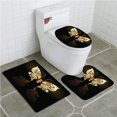 thumbnail image 1 of ABPHQTO Gemas de mariposa de oro Juego de alfombras de baño de 3 piezas Alfombra de baño Alfombra de contorno y tapa de inodoro, 1 of 2