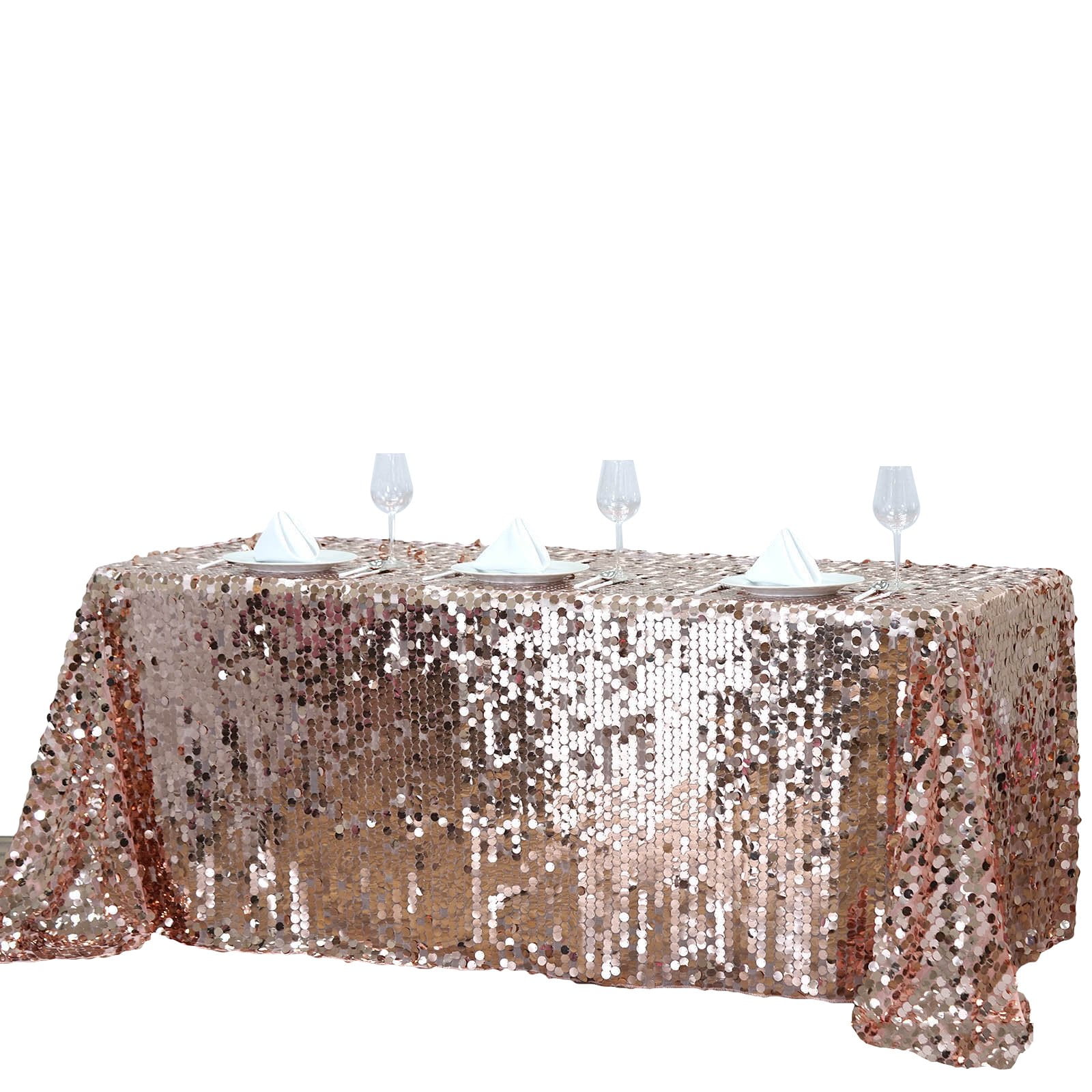 Blush Tableclothsfactory 72 Premium Big Payette Sequin Overlay for Wedding Banquet Catering Party Table Decorations