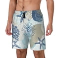 thumbnail image 2 of Uemuo Algae Corals and Seashells Pattern Mens Swim Trunks Quick Dry Board Shorts with Mesh Lining, Stretch Beach Shorts Quick Dry No-Chafing Board Shorts-, 2 of 9