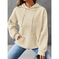 thumbnail image 2 of Womens Hoodie Ladies Sweatshirts Pullover Hoodies Tops Waffle Shirt Long Sleeve With Pockets, 2 of 5