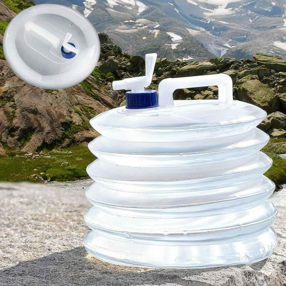 Collapsible Water Container, Camping Water Jug Water Storage Bag with Faucet, Leak Proof, Reusable Portable Folding Water Tank for Outdoor Camping, Hiking, Emergency