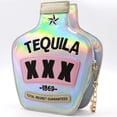 thumbnail image 2 of YOUI-GIFTS Tequila Bottle Shaped Laser Shoulder Handbags,Pu Crossbody Purse for women, 2 of 5