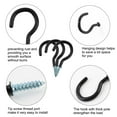 thumbnail image 5 of 50pcs Cup Hooks 3/4 Inch Vinyl Coated Screw-in Ceiling Wall Thread Hooks Great for Indoor Outdoor Hanger Black, 5 of 7
