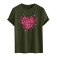thumbnail image 4 of UVEASISHA Cute Graphic Tees for Men Short Sleeve Crewneck Pullover Valentines Day Heart Print T-Shirts Spring Summer Casual Regular Fit Tee Shirt Army Green L, 4 of 4