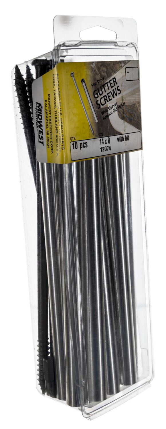 Midwest Fastener #14 x 8" Brown Steel Star Drive Pan Head Gutter Screws (10 pcs.)