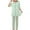 Green, variant on Pajama Sets for Women Add Spring And Summer Loose Nightdress Large Size Five Quarter Sleeve Trousers Ice Silk Three Piece Pajamas