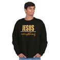 thumbnail image 5 of Christian Faith Jesus Over Everything Women Plus Size Crewneck Sweatshirt Brisco Brands 2X, 5 of 6