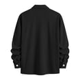 thumbnail image 6 of Itsame Boys Corduroy Jacket, Lapel Collar Long Sleeve Shirt Jacket, Casual Fall Winter Outwear with Pockets Black Size 12, 6 of 9