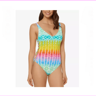Rainbow tie dye one piece swimsuit sale