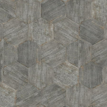 Somertile 14.125x16.25-inch Lambris Cendra Hex Porcelain Floor and Wall Tile (Case of 9)