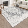 thumbnail image 5 of Washable Rugs 5x7, Soft Grey and White Distressed Vintage Rug, Stain-Resistant Floral Rug with Traditional Medallion Pattern, Oriental Rug for Bedroom, Living Room, Home Office, and Dining, 5 of 5