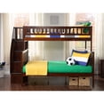 thumbnail image 5 of HomeStock Coastal Charm Staircase Bunk with Turbo Charger, Space-Saving Design with Built-in Charging Station-Color:Walnut,Size:Twin over Full, 5 of 7