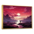 thumbnail image 2 of Designart "Desert Walk at Sunset in Purple and Pink II" Landscapes Framed Wall Art - Global Purple Desert Living Room Framed Canvas Art, 2 of 6