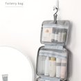 thumbnail image 4 of 1 Pack Women' TSA- High Quality Hanging Toiletry & Makeup Organizer - Foldable Travel Cosmetic Bag with Dry/Wet Separation, Hanging Hook, Four-Fold, for Airplane Bathroom (Grey/) - Nylon &, 4 of 10