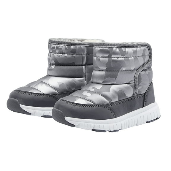 Toddler Boys Girls Winter Warm Shoes Water-Resistant Comfy Non-Slip Snow Boots Cold Weather Insulated Outdoor Walking Shoe