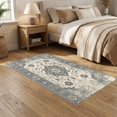 thumbnail image 2 of ODIKA 5'x7' Ultra-Soft Area Rug, Beige Dining Vintage Lattice Ornate Neutral Cream Textured Colored None Washable, Bare feet friendly, Silk-Touch for Bedroom Home office, 2 of 7