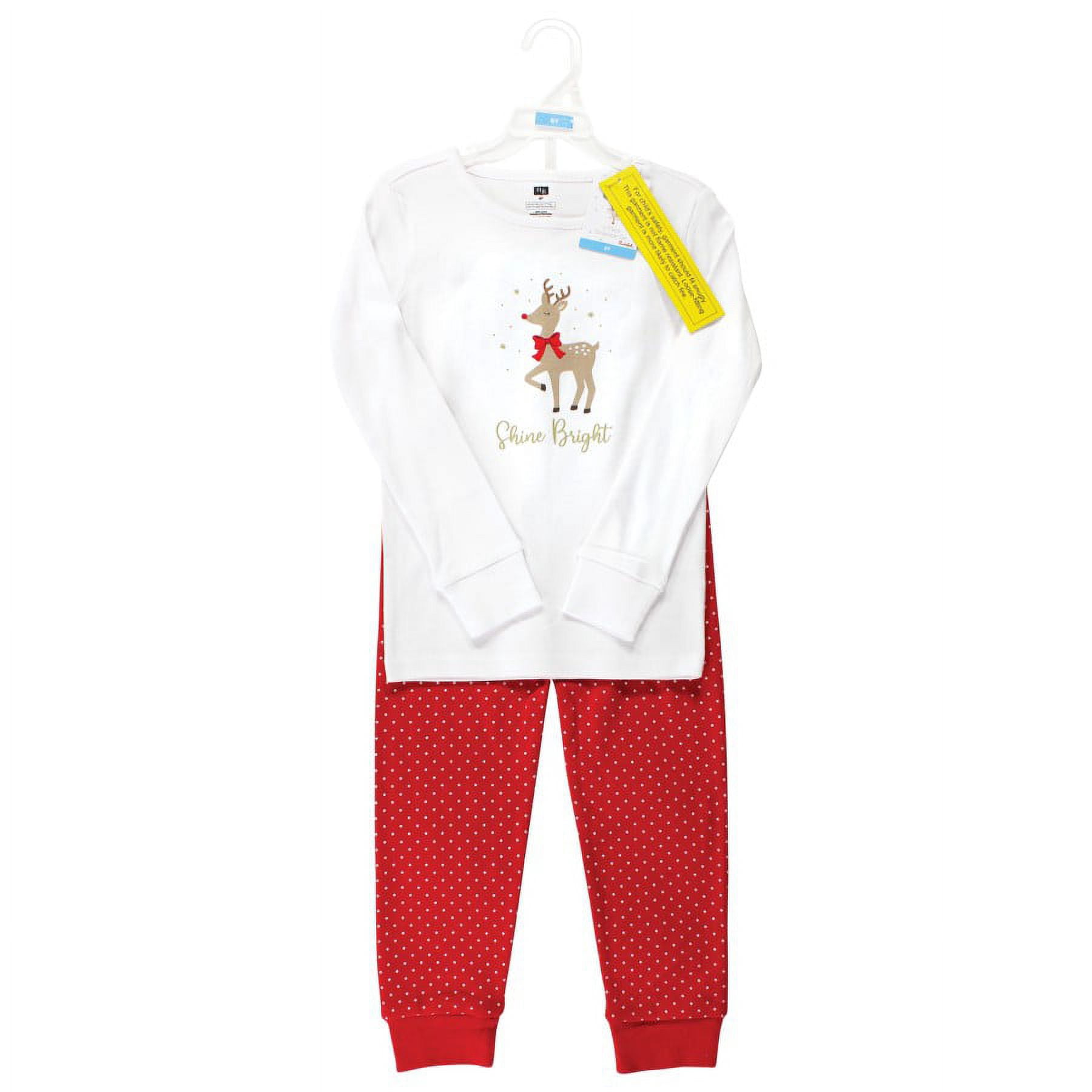 Hudson Baby Infant and Toddler Cotton Pajama Set, Fancy Rudolph, 4 Toddler