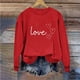 thumbnail image 2 of Sudadera Penkiiy Valentine para mujer: lindas camisetas del día de San Valentín Love Heart Graphic Print Suéter de manga larga Tops XS Red, 2 of 5