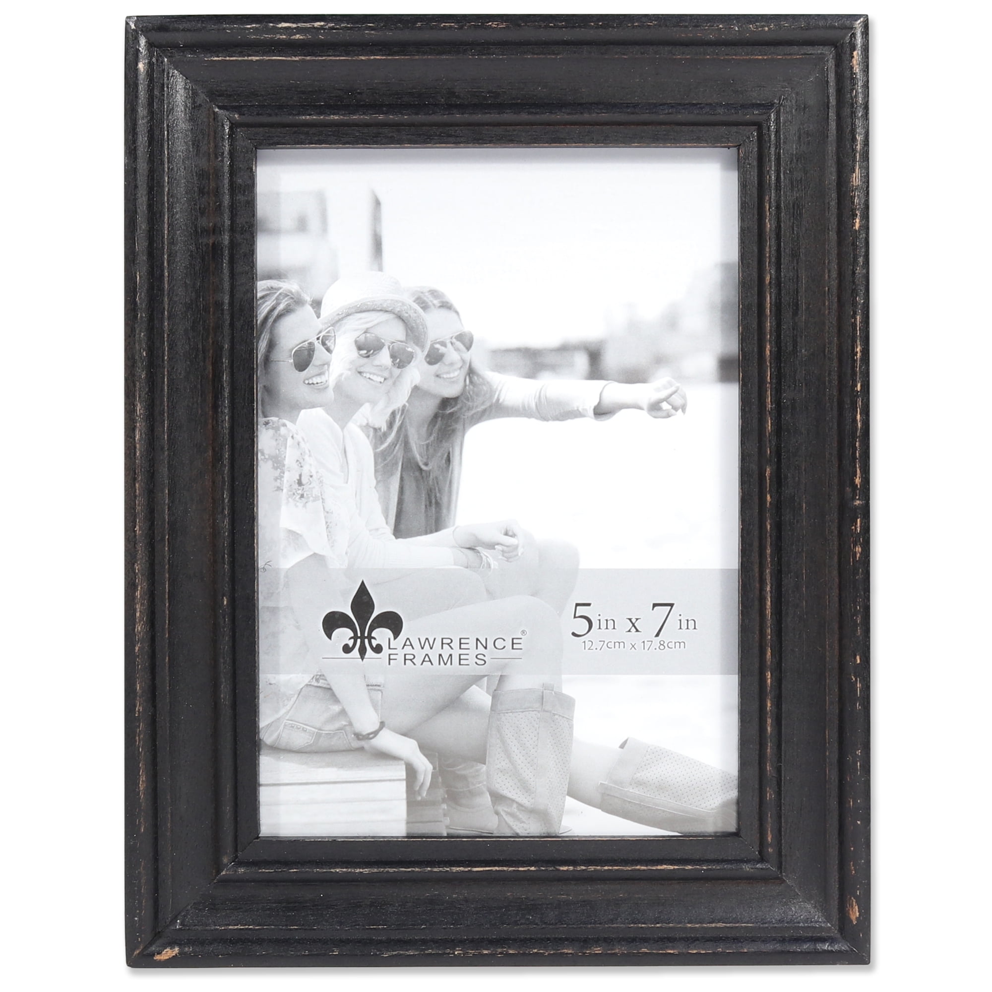 5x7 Durham Weathered Black Wood Picture Frame