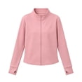 thumbnail image 5 of Mitankcoo Girls Mock Neck Zip Up Jacket Slim Long Sleeve Athletic Coat with Thumb Holes Lightweight Casual Outerwear 3-15Y, 5 of 7