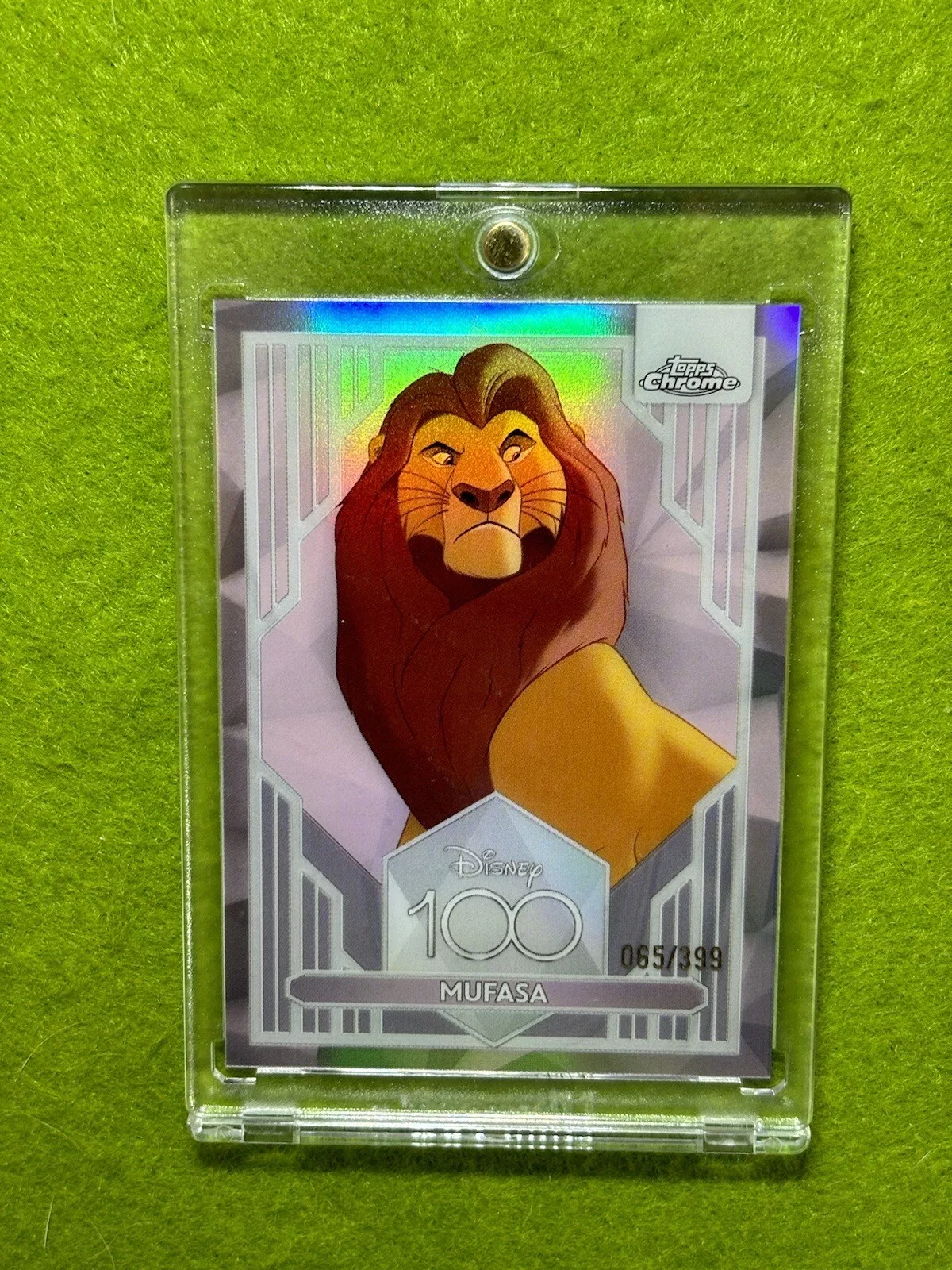 MUFASA from LION KING Disney 100 PINK REFRACTOR #/399 Card 2023