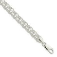 thumbnail image 2 of Diamond2Deal 925 Sterling Silver Polished 7mm Triple Link Charm Bracelet for Women 8", 2 of 5