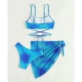thumbnail image 5 of SWSMCLT Women's Beach 3 Piece Swuimsuit Autumn Spring Break Brief Elasthane Cheeky Elastic Band Bikini Bathing Suit Dark Blue Large, 5 of 5