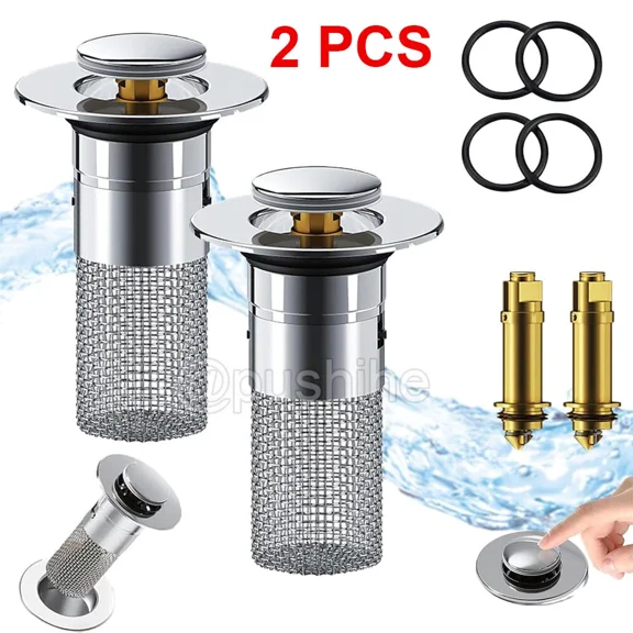 2Pcs Floor Drain Filter Hair Catcher Shower Sink Mesh Basket Strainer Draining