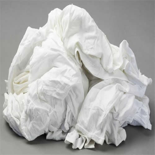 8-LBS White Poly-Cotton Knit Cloths T-Shirt Rags Painting Cleaning Oil Staining 