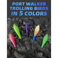 thumbnail image 6 of BLUEWING Deluxe Trolling Bird 1pc Trolling Lures 7.28in Mahi Trolling Lures for Big Game Tuna Teaser, Black/Purple Port, 6 of 8
