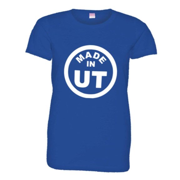 PleaseMeTees™ Womens From Born Made In Utah UT Logo Label Tag HQ Tee