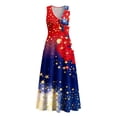 thumbnail image 5 of VBVC Women's Floral V-Neck Sleeveless Maxi Dress,Button Detail Loose Flowy Dress For Women,Ladies' Casual Patriotic Summer Sundress with Pockets,Multicolor,S-3XL, 5 of 8