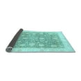 thumbnail image 2 of Ahgly Company Indoor Round Oriental Light Blue Traditional Area Rugs, 6' Round, 2 of 4