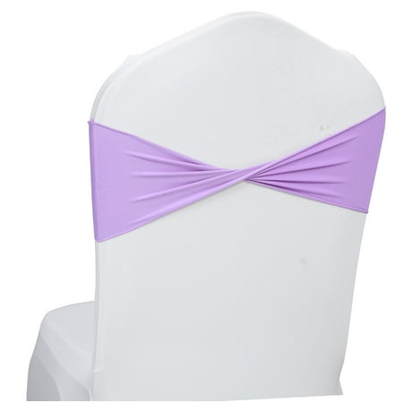 

MDS Pack of 25 Spandex Chair Bow Sash Bands Ties Without Buckle for Wedding - Lavender