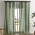 thumbnail image 1 of Cortinas Joydeco de Lino, 213 cm de Largo, Juego de 2 Paneles, Verde Loden, 1 of 9