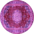 thumbnail image 1 of Ahgly Company Indoor Round Medallion Purple Traditional Area Rugs, 3' Round, 1 of 4