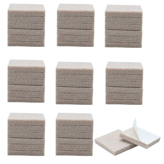 Uxcell 1 1/2" Self-stick Square Non-slip Felt Pads Floors Protect Beige 10 Pack