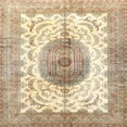 thumbnail image 1 of Ahgly Company Machine Washable Indoor Square Traditional Khaki Gold Area Rugs, 6' Square, 1 of 7