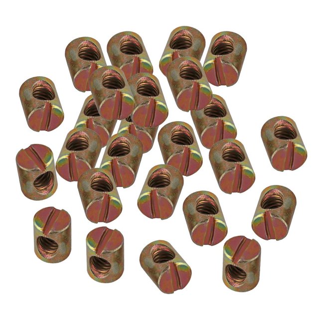 Pernos de duraderos Pasador cruzado Accesorios de tuercas para muebles ranurados para camas, cunas, M8 × 17 25 piezas Sharpla Tuercas cilíndricas para cama de cuna