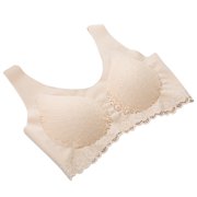 SPZTSX Sports Bras for Women Full Coverage Lace Bra Wirefree Push Up Bra Seamless Comfortable Yoga Bra Bralette