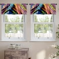 thumbnail image 2 of LALILO Kitchen Curtain Valance With Strokes Splashes And Rod Pocket Window Curtain 52"x 18" Set of 2, 2 of 7