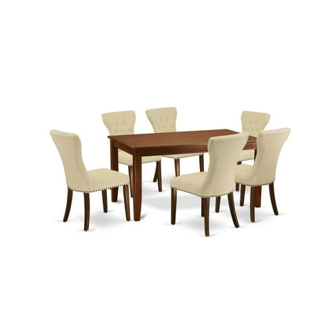 East West Furniture Dining Room Set Mahogany DUGA7-MAH-32 East West Furniture Dining Room Set Mahogany DUGA7-MAH-32