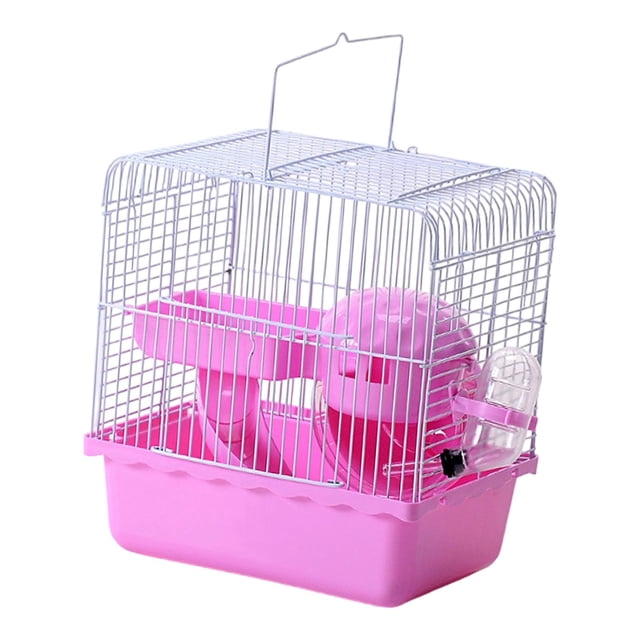 Jaula de viaje para cobayas, ratas y otros animales pequeños. Accesorios para el transporte. Rosa