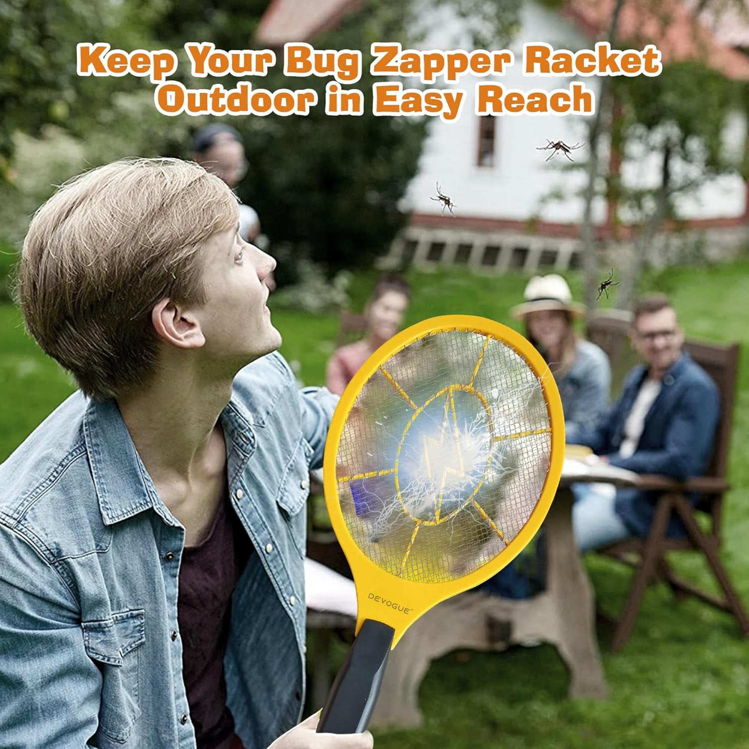 ®   Electric Fly Swatter Bug Zapper Battery Operated Flies Killer Indoor & Outdoor Pest Control Mosquito Zapper and Insect Catcher Racket